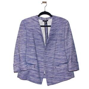 Alfani Blazer Faux Tweed Blue Size Medium (8)